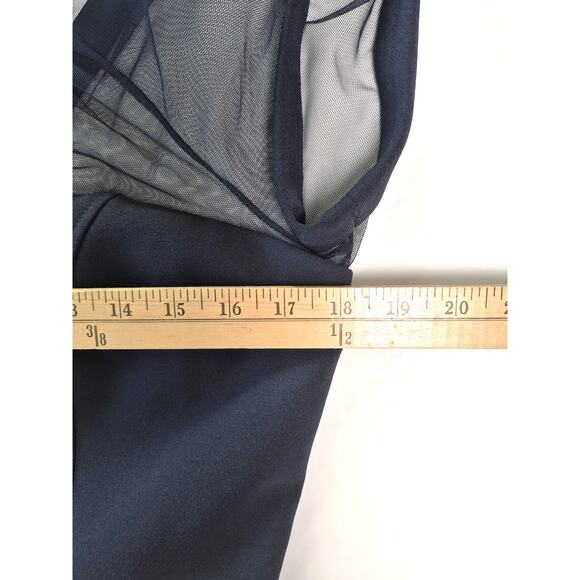 Maggy London Black Illusion Sheath Dress Size 12 Dressy Cocktail Wedding Classic - Picture 8 of 11